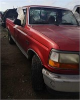 1996 FORD F150 PICK UP RED