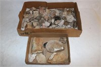 2 BOXES OF MISC. INDIAN STONES, CARVED BUT NOT