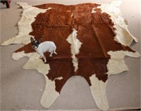 LARGE COWHIDE RUG, GOOD OVERALL CONDITION, 9' 3"