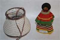 SEMINOLE DOLL 6 1/2" H TOGETHER WITH CHEROKEE