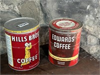 (2) ONE GALLON COFFEE CANS