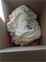 Box of blankets linens
