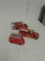 3 collectible fire trucks Matchbox and others