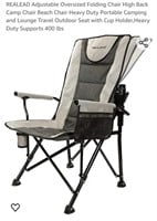 NEW Oversized High Back Camp Chair w/ Cup Holder,