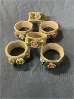 6 Ceramic napkin rings