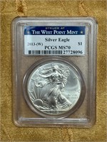 2013-W PCGS MS70 $1 SILVER EAGLE