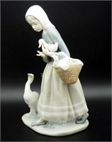 Lladro #4568 Shepherdess Girl W/ Ducks Figurine