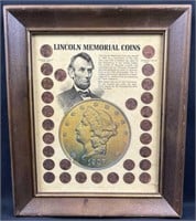 Framed Lincoln Memorial Cents, Brilliant Unc