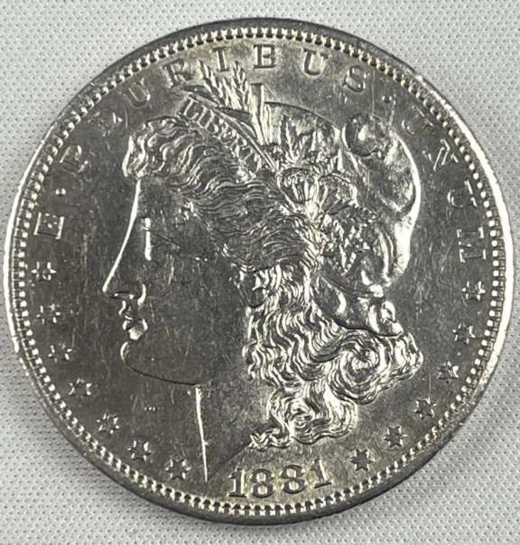 1881-S Morgan Silver Dollar, XF-AU