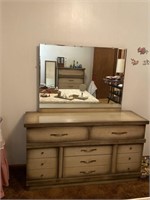 Mid Century Dresser with Mirror
Matches bed