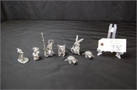 Lot of (7) 2" Pewter Statues