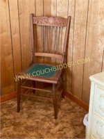 Solid wood press back chair
