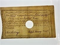 Post-Colonial Connecticut Banknote No. 3777