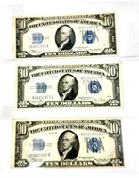 Series of 1934 Ten Dollar Blue Seal Banknotes