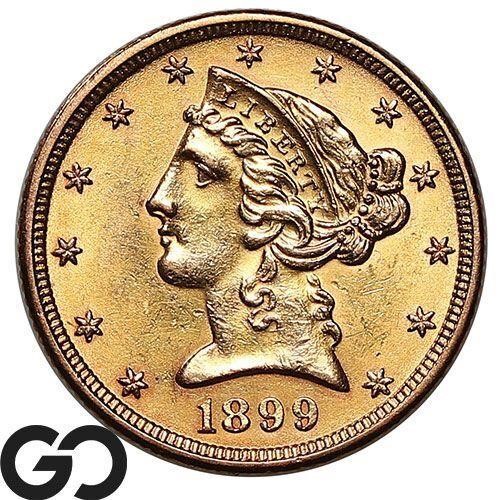 1899 $5 Gold Liberty, Near Gem BU Bid: 715
