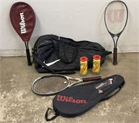 Wilson Tennis Racquets with Balls & Carrying Bag