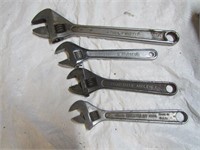 4 adj. wrenches incl:proto & pittsburg
