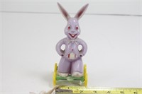 Rosbro Rosen Purple Bunny Hard Plastic Pull Toy
