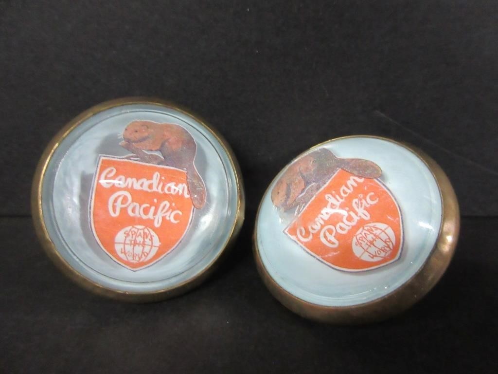 PAIR OF VINTAGE CPR HORSE BRIDAL ROSETTES-BUTTONS