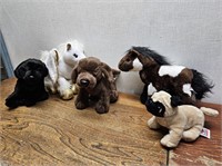 2 Horses + 3 Puppy GANZ Collectable Stuffies