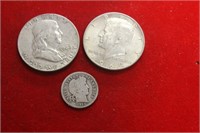 Lot of 3 90% Silver Coins