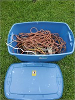Tote of scrap wire and cords