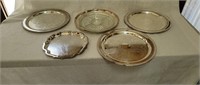 5 Silver Plate Serving Trays