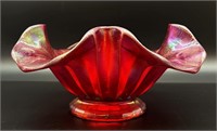 Beautiful Fenton Ruby Carnival Stretch Bowl -