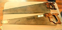 2 VINTAGE HAND SAWS