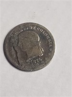 Colombia Bogota SILVER 50 Centavos 1874.(CB2e)