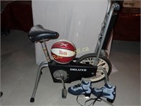 Deluxe Stationary Bike, Skates and Ball
