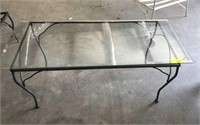WROUGHT IRON/BEVELED GLASS COFFEE TABLE