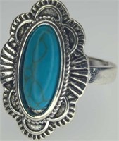 925 stamped Turquoise style ring size 5.5