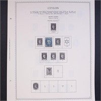 Ceylon Stamps Used and Mint hinged on pages