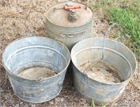 2 metal Tubs & more