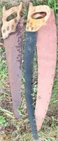 Pair Vintage Saws w/Leather Sheath