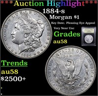 *Highlight* 1884-s Morgan $1 Graded Choice AU/BU S