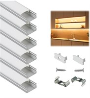 MUZATA 6PCS U-SHAPED LED ALUMINUM CHANNEL SYSTEM