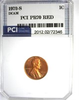 1972-S Cent PR70 DCAM RD LISTS $325 IN 69DC