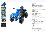 E9704  Neche 2 Seater Ride on ATV, 12V Electric Bl