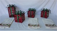 Vintage Christmas Metal Tealight Presents