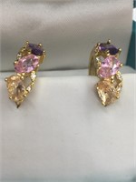 Gorgeous Gold Plated Rhinestone Earring set