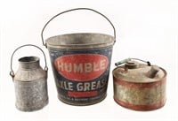 Humble Oil Grease Bucket & Oil Containers