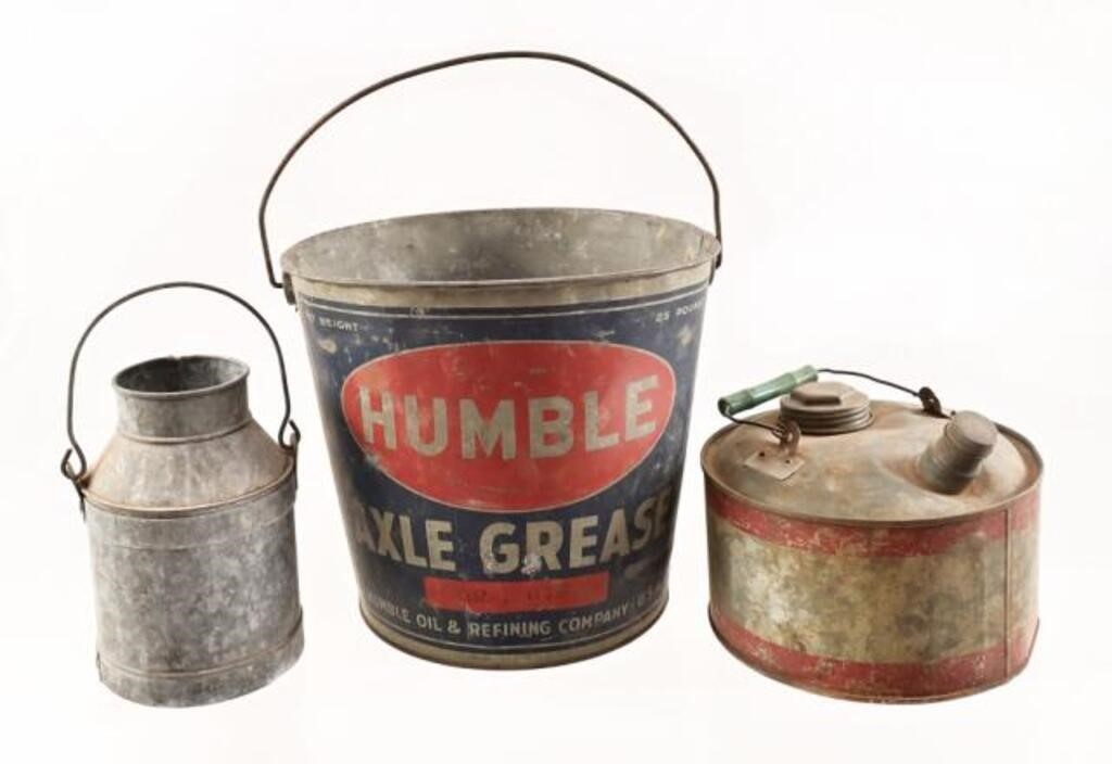 Humble Oil Grease Bucket & Oil Containers