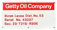 Getty Oil Company Porcelain Sign