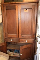 Vintage Wood Cabinet w/ Shelves