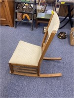 Vintage Oak Upholstery Rocking Chair