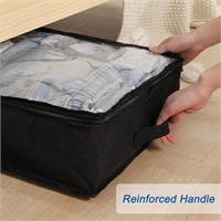 2 Pack Black Underbed Storage Bags with Clear