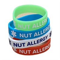 Nut Allergy Medical Id Silicone Bracelets