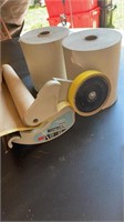 Paper with tape dispenser